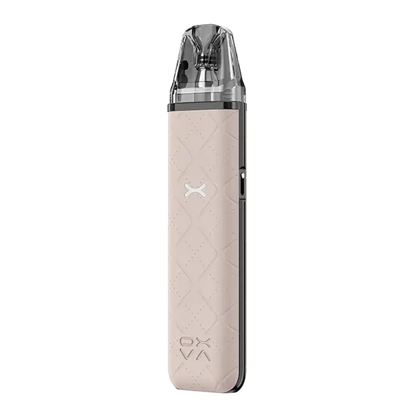 Oxva Xlim Go Pod Kit in Hellbeige – schlanker Akkuträger mit aufgestecktem Pod, Frontansicht