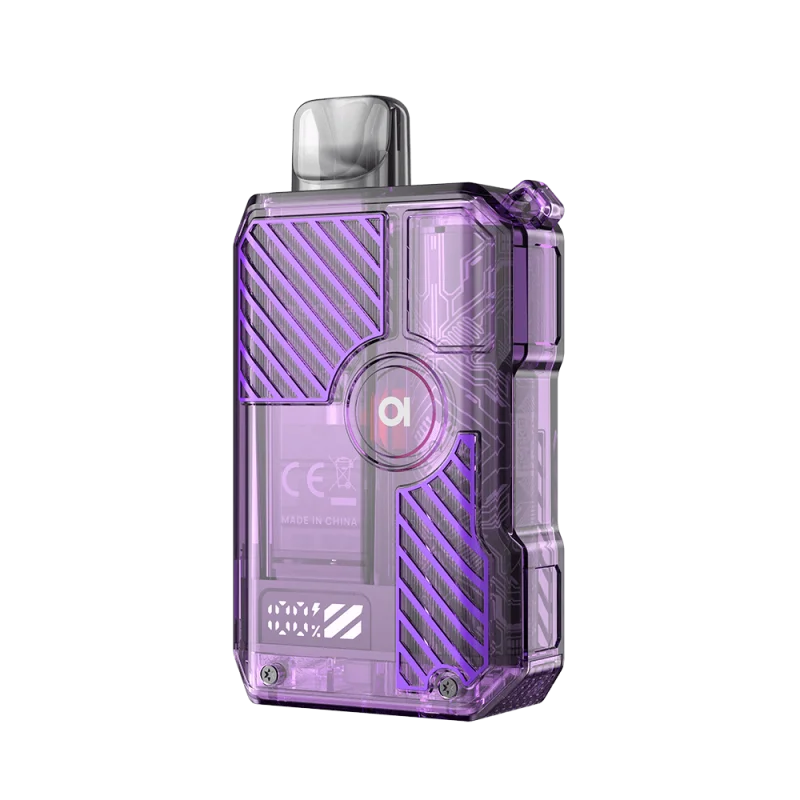 Aspire Gotek X3 Kit in transparentem Lila mit Carbonmuster-Gehäuse, Frontansicht