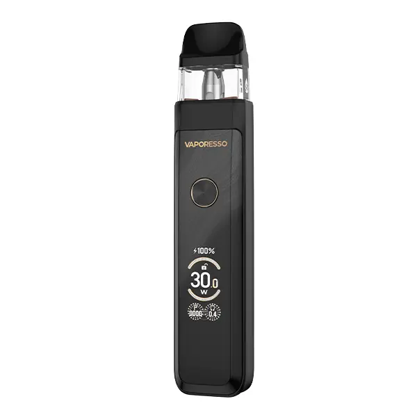 Vaporesso Xros Pro 2 Pod Kit in Schwarz, schlankes Pod-System mit 30W-Display und Seitenknopf, Frontansicht