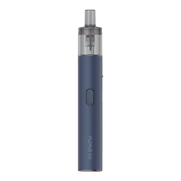 Innokin Plexus Go Pod Kit in Indigo Blue, schlankes Pen-Format mit transparentem Tank, Seitenansicht