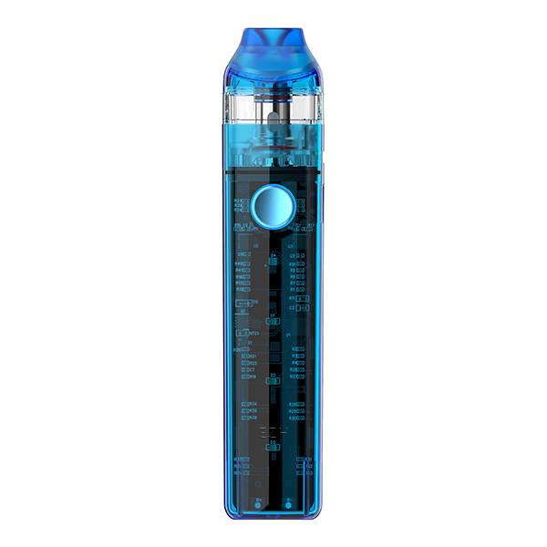 Nevoks Feelin C1 Pod Kit in transparentem Blau mit sichtbarem Akku und aufgestecktem Pod