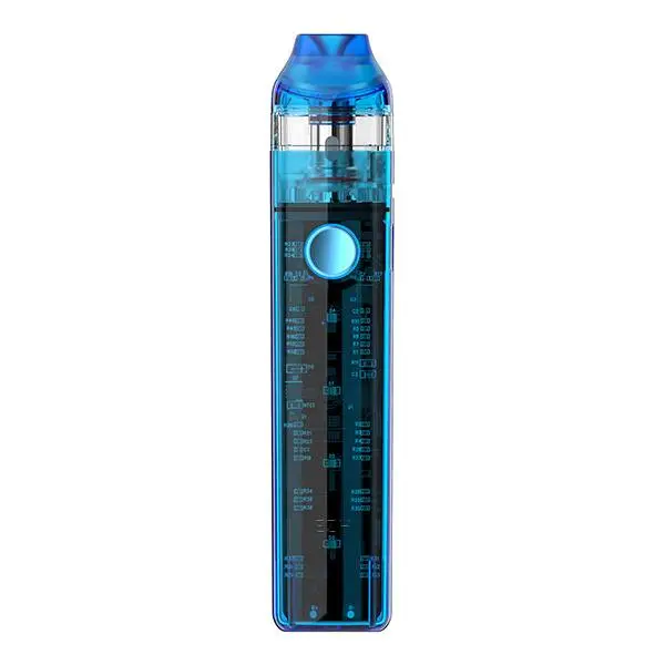 source595133.jpg Nevoks Feelin C1 Pod Kit in transparentem Blau mit sichtbarem Akku und aufgestecktem Pod