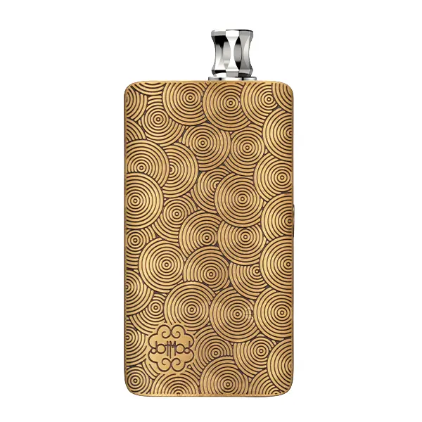 DotMod dotPod Max Kit Ripple Edition in Gold – Nahaufnahme Rückseite mit Wellenrelief-Muster