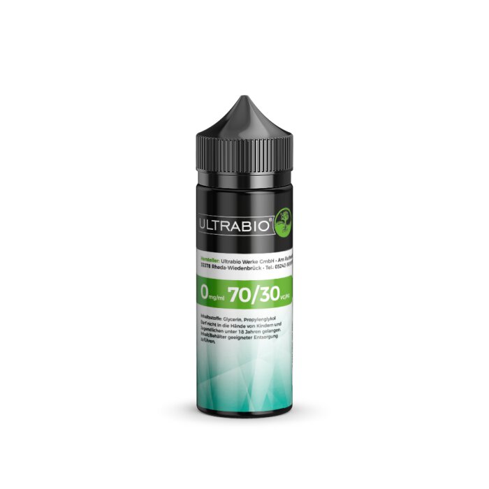 UltraBio Basis-Flüssigkeit 70/30 in 120ml Squeezeflasche, türkis-grünes Design
