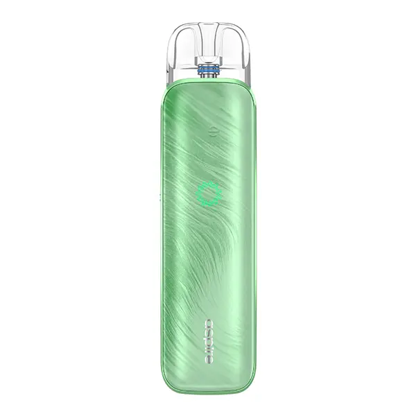 Aspire Pixo Aura 2 Pod Kit in Sage Green mit gebürstetem Wellenstruktur-Finish, Frontansicht