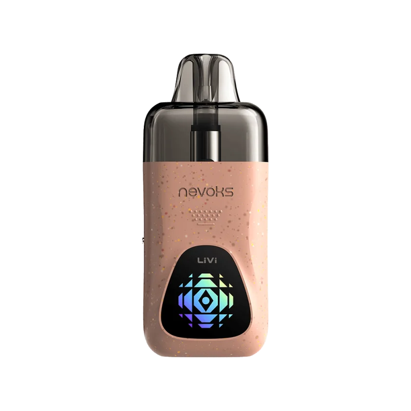 218852-2_800x800.png?ts=1759137451 Nevoks LiVi Pod Kit E-Zigarette in Rosé-Gold mit beleuchtetem Display und aufgestecktem Pod, Frontansicht