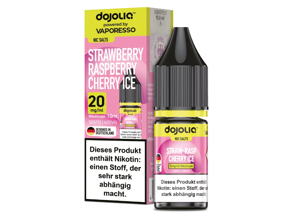 Dojoliq_Strawberry_Raspberry_Cherry_Ice_20mg_1000x750.png Dojoliq - Strawberry Raspberry Cherry Ice - 10ml Nikotinsalz Liquid