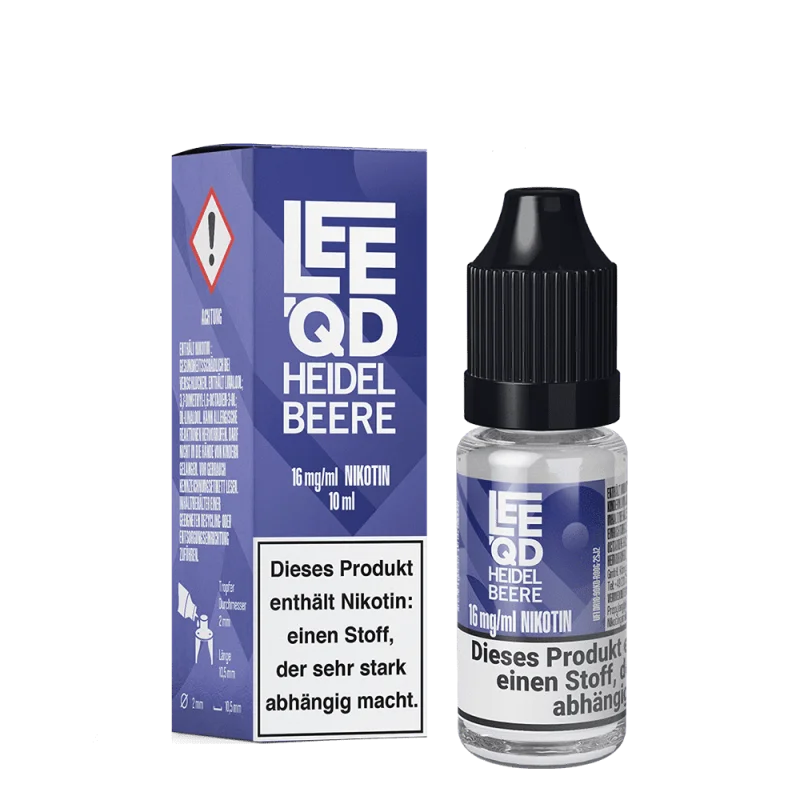 LEEQD Fruit Heidelbeere 10ml Liquid – blaue Verpackung mit Flasche, Nikotinsalz-Liquid