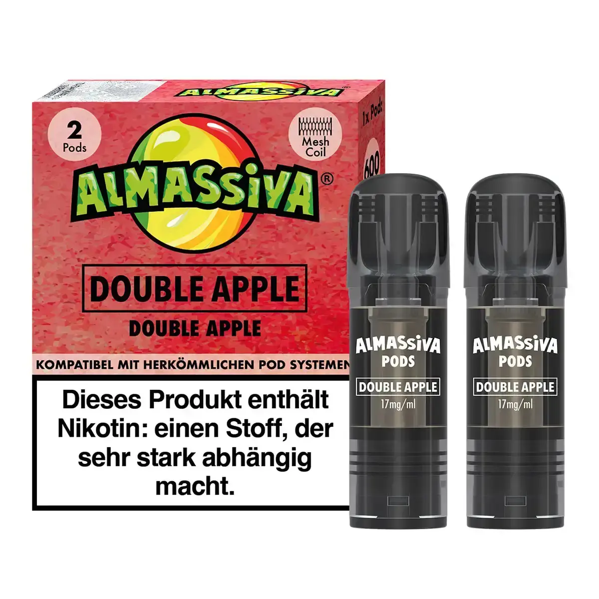 2x Al Massiva Prefilled Pods - Double Apple - 17mg/ml