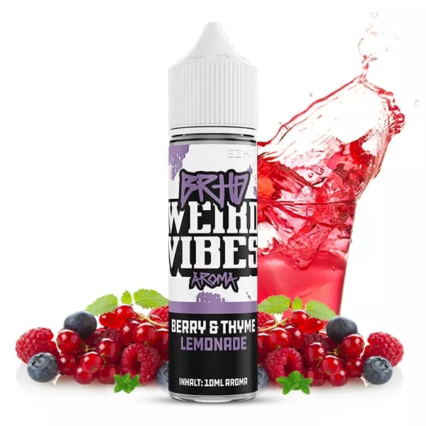 Barehead Weird Vibes Berry & Thyme Lemonade Longfill – Flasche mit Beeren und rotem Limonaden-Drink
