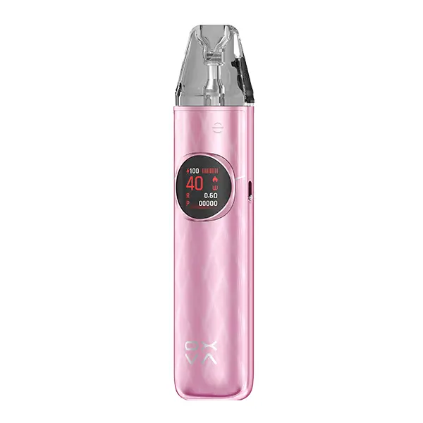 Oxva NeXlim 2 Pod Kit in Hellrosa mit glänzender Oberfläche und rundem Display, Seitenansicht