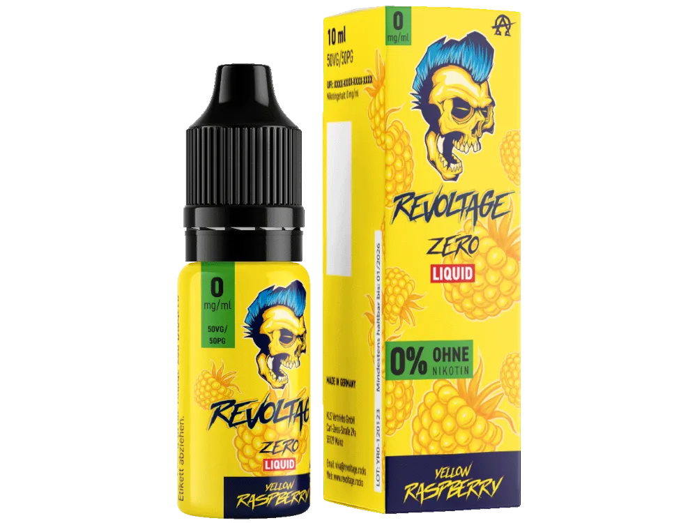 revoltage_liquid_yellow-raspberry_0mg_1000x750.png.webp Revoltage Yellow Raspberry Hybrid-Nikotinsalz-Liquid 10ml, gelbe Flasche mit Verpackungskarton