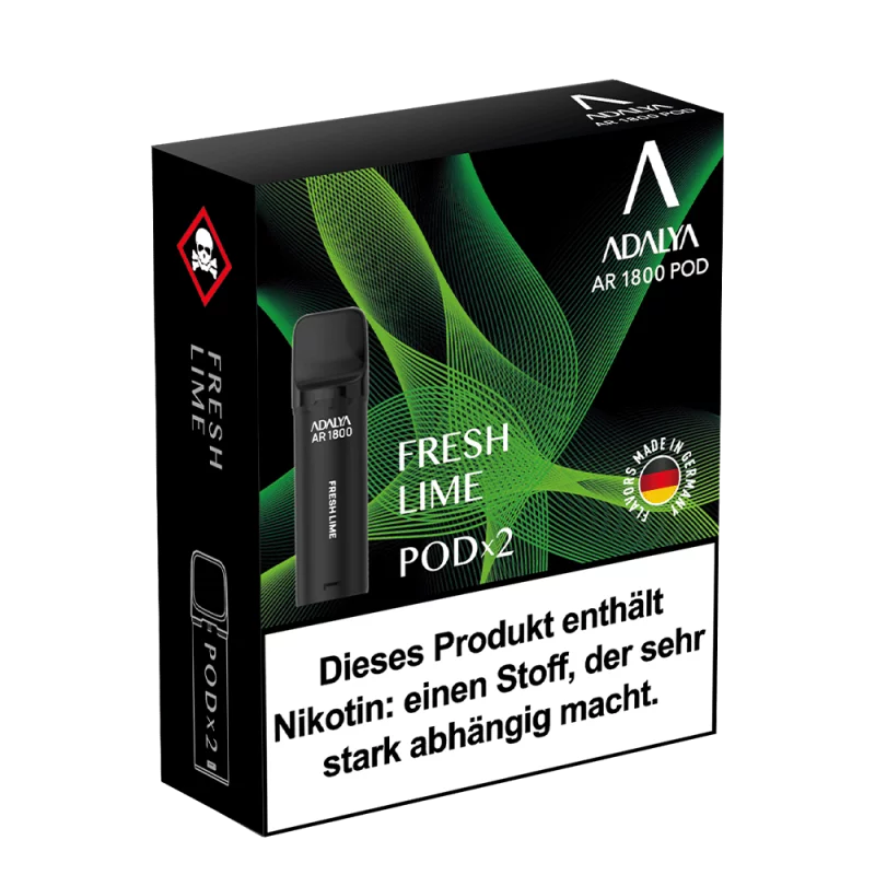 2x Adalya AR1800 Prefilled Pod - Fresh Lime