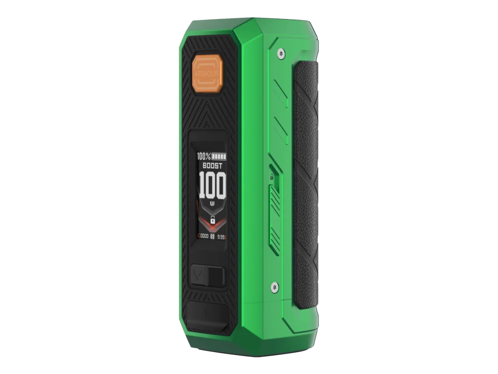 vaporesso_amour_ultra_5500_mAh_akku_emerald_green_5_1000x750.png Vaporesso Armour Ultra Mod Akkuträger in Grün, Frontansicht mit Display