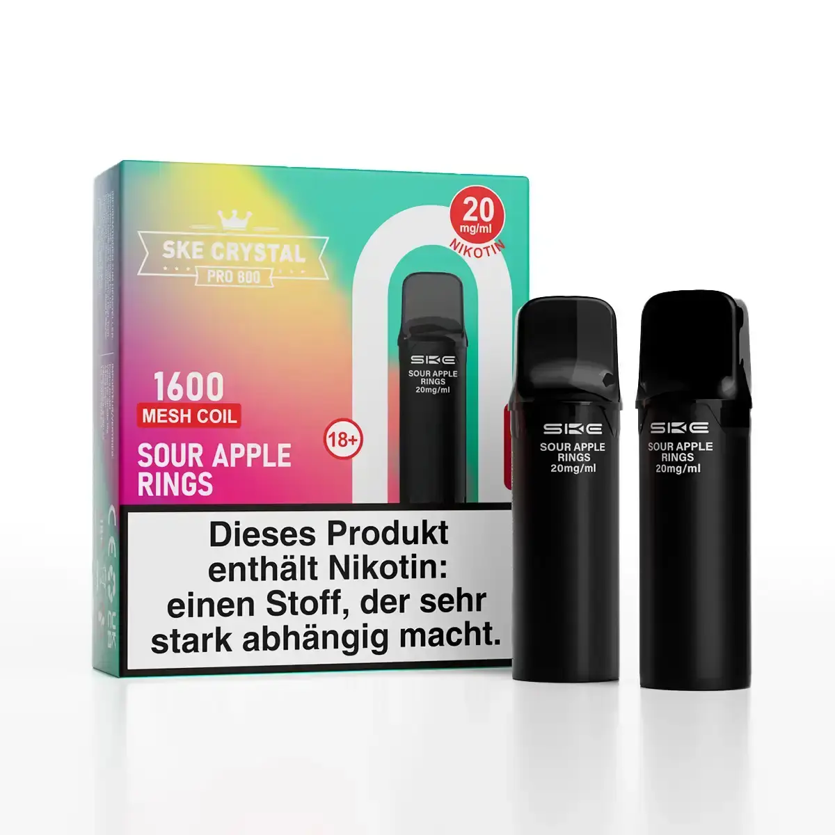 2x SKE - Crystal 800 Pro Prefilled Pod - Sour Apple Rings