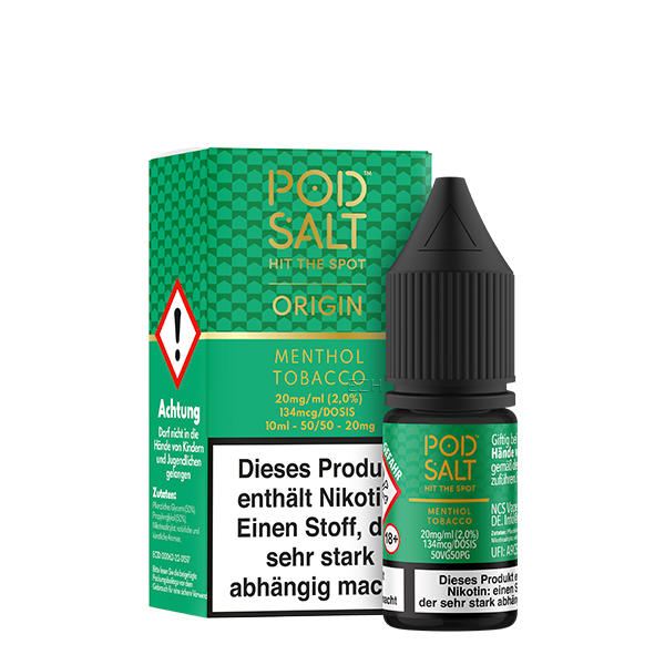 PodSalt - Origin Menthol Tobacco - 10ml Nikotinsalz-Liquid