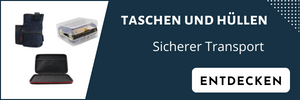 Taschen und Hüllen für den Transport von Akkuzellen und E-Zigaretten.