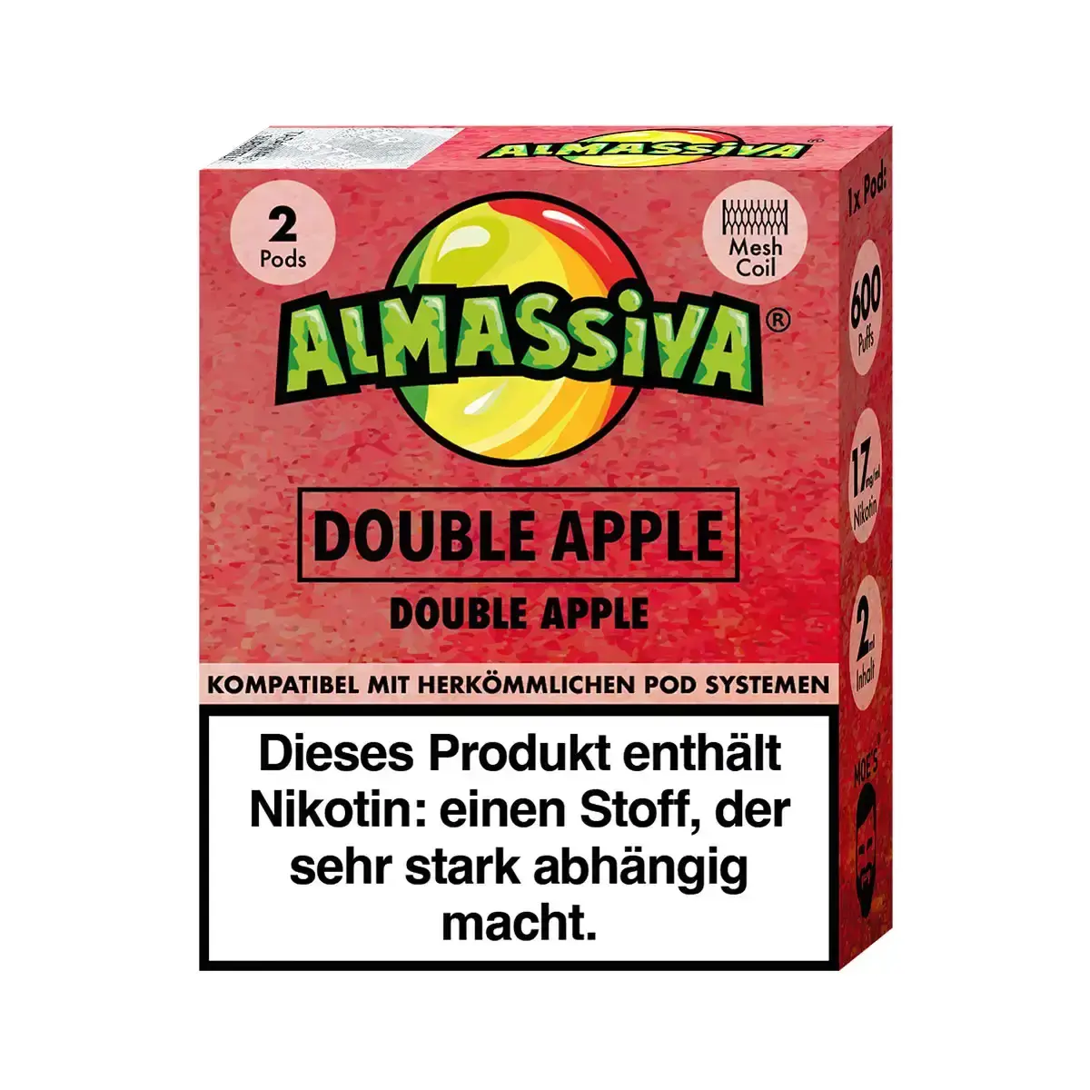 2x Al Massiva Prefilled Pods - Double Apple - 17mg/ml