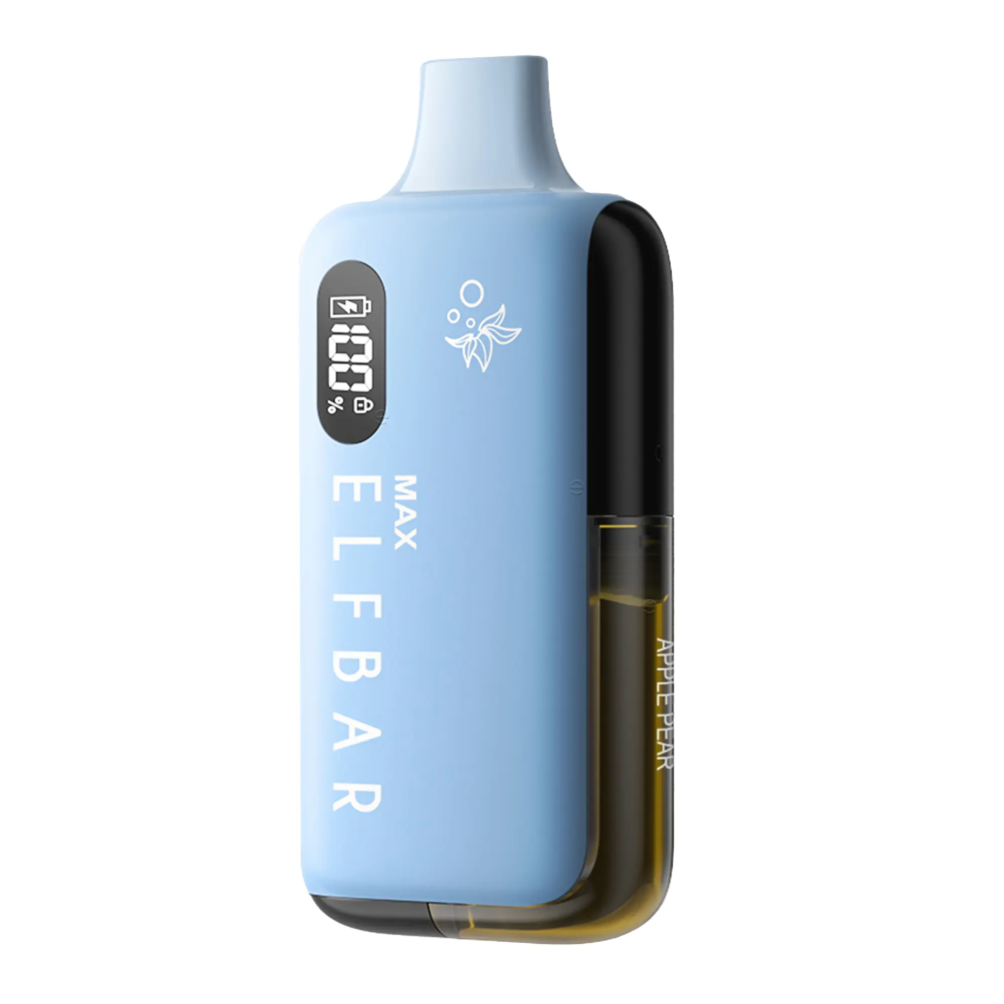 Elfbar Max Kit Akkuträger in Hellblau mit Display und Elfbar-Schriftzug, Frontansicht