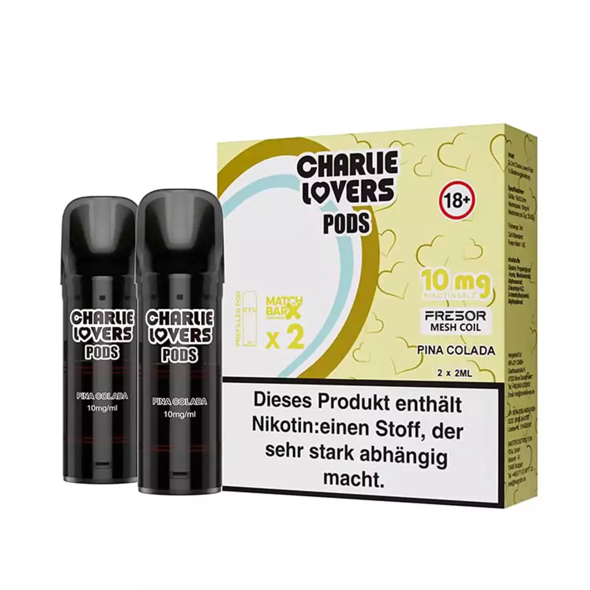 2x Charlie Lovers - Prefilled Pod - Pina Colada