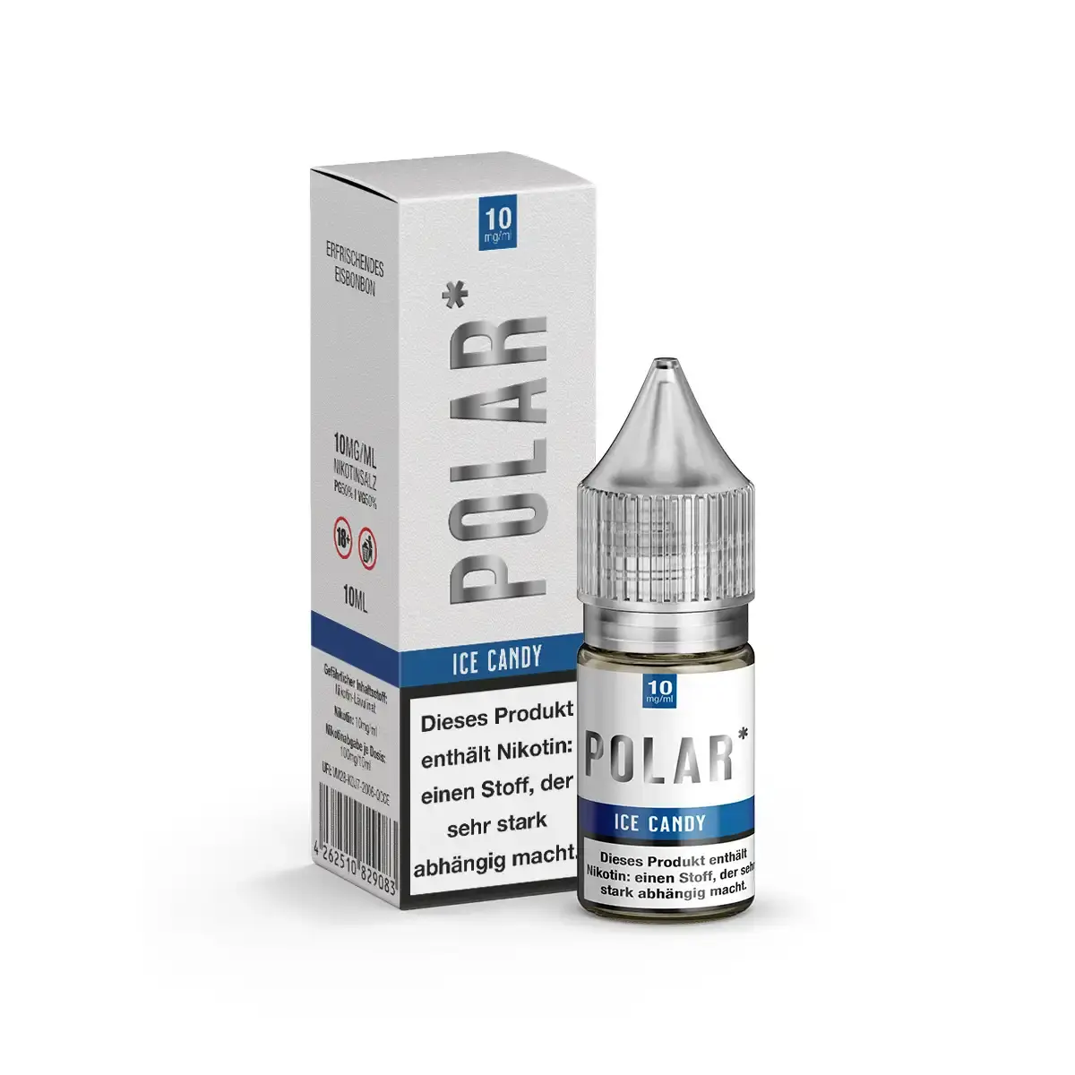 TNT Vape Polar Frosky Nikotinsalz-Liquid 10ml Flasche mit blauer Verpackung, Ice Candy