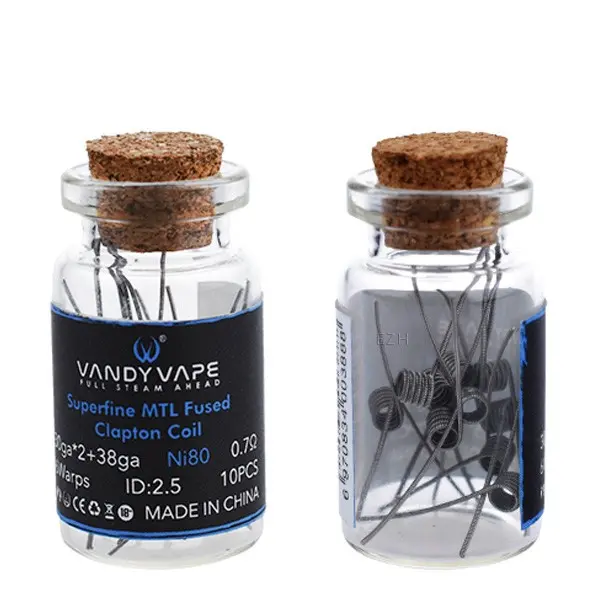 10x Vandy Vape Prebuilt Ni80 Superfine MTL Fused Clapton Coil 30ga*2/38ga 0.7 Ohm