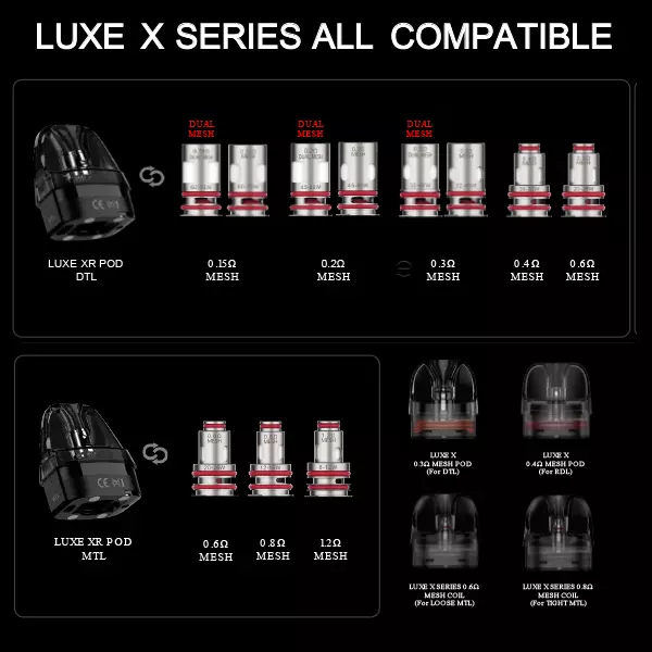 2x Vaporesso Luxe XR MTL Ersatz-Pod - Ohne Coil (Neue Version) 2x Vaporesso Luxe XR MTL Ersatz-Pod - Ohne Coil (Neue Version)