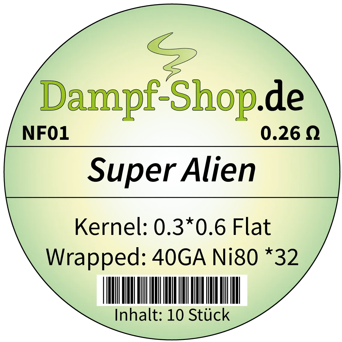 NF01 - 10x Ni80 Super Alien - 0.3*0.6mm Flat + 0.08 *32 - 0.26 Ohm