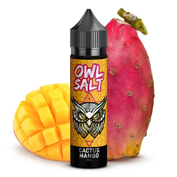 owl-salt-acactus-mango-aroma-1hIu8B7lc30Nt4.jpg OWL Salt Cactus Mango Longfill 60ml Flasche mit Mango und Kaktusfeige im Hintergrund