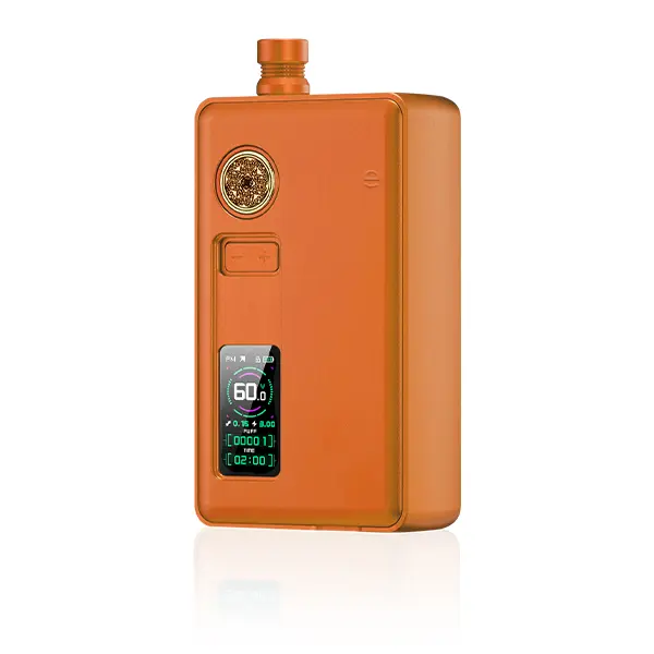 DotMod dotAIO V3 Kit in Orange – AIO-Pod-System mit Farbdisplay, rundem Logo-Emblem und Sichtfenster