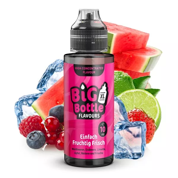Big Bottle Einfach Fruchtig Frisch Longfill 120ml Flasche mit Wassermelone, Beeren und Limette