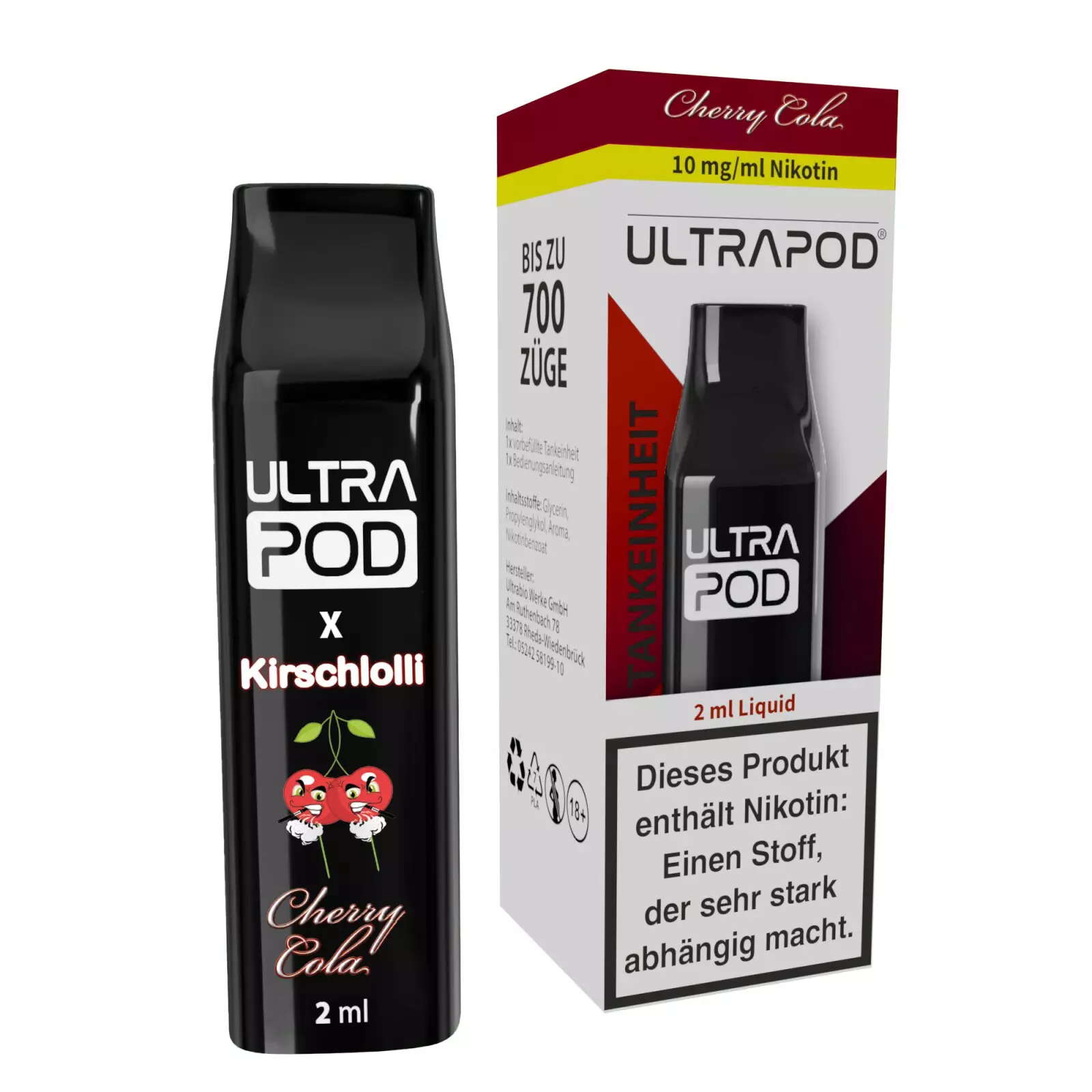 ultrapod-podsystem-tankeinheit-kirschlolli-cherry-cola-10-mg.jpg Ultrapod Prefilled Pod - Kirschlolli Cherry Cola