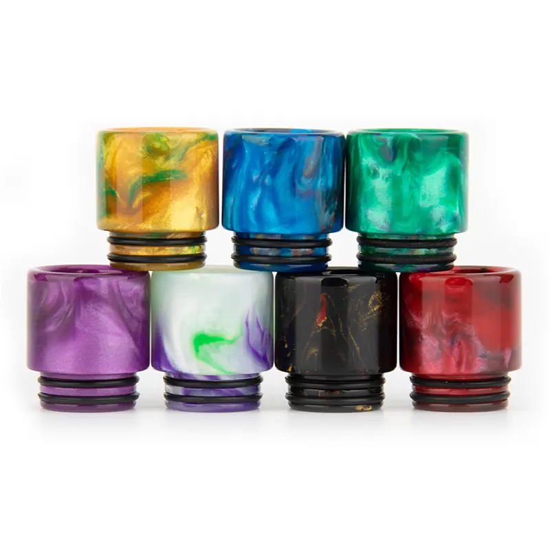 810 DripTip AS116 von Dampf-Shop.de – 7 Resin-DripTips in verschiedenen Farben wie Blau, Grün, Lila und Gelb in der Übersicht