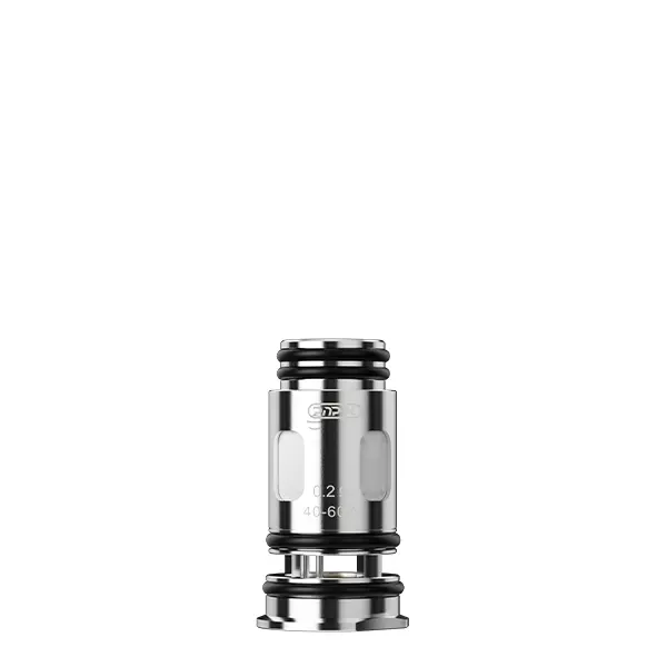 voopoo-pnp-x-coil-1.jpg Voopoo PnP X Verdampferkopf in Silber mit schwarzen Ringen, einzelner Coil-Einsatz, Frontansicht