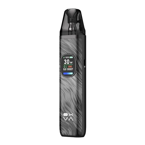 Oxva Xlim Pro 2 Kit in Black Warrior mit Carbon-Textur und farbigem OLED-Display, Frontansicht