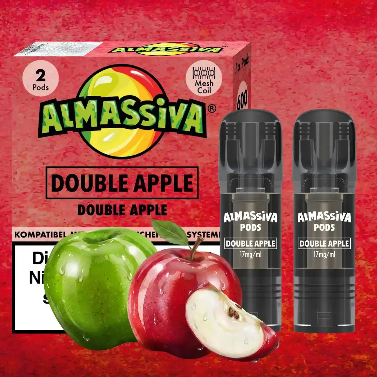 2x Al Massiva Prefilled Pods - Double Apple - 17mg/ml