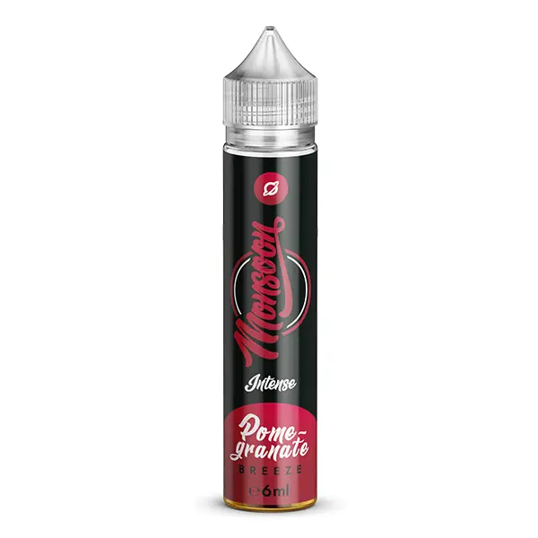 Monsoon Pomgrenate Breeze Longfill in schwarzer 60-ml-Flasche mit rotem Etikett