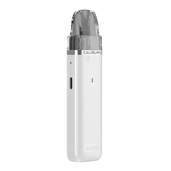 Uwell Caliburn G3 Lite Pod Kit in Weiß, schlanker Akkuträger mit aufgestecktem Pod, Vorderansicht