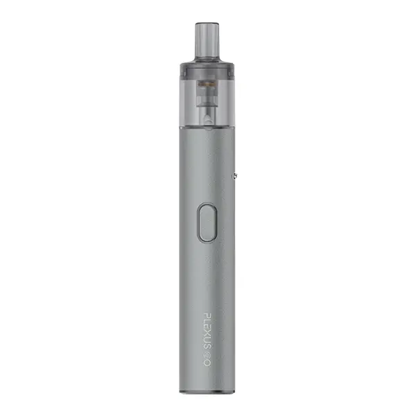 Innokin Plexus Go Pod Kit in Moonlight Silver, schlankes Pen-Format mit transparentem Tank, Seitenansicht