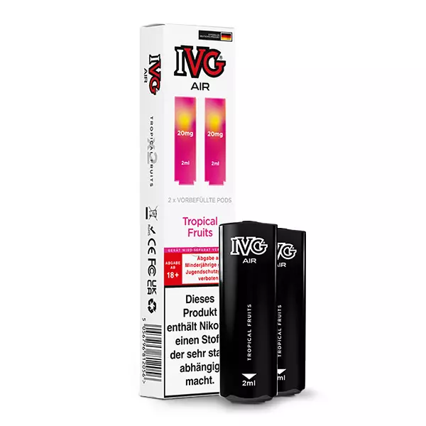 2x IVG Air Prefilled Pod - Tropical Fruits - 20mg/ml 2x IVG Air Prefilled Pod - Tropical Fruits - 20mg/ml