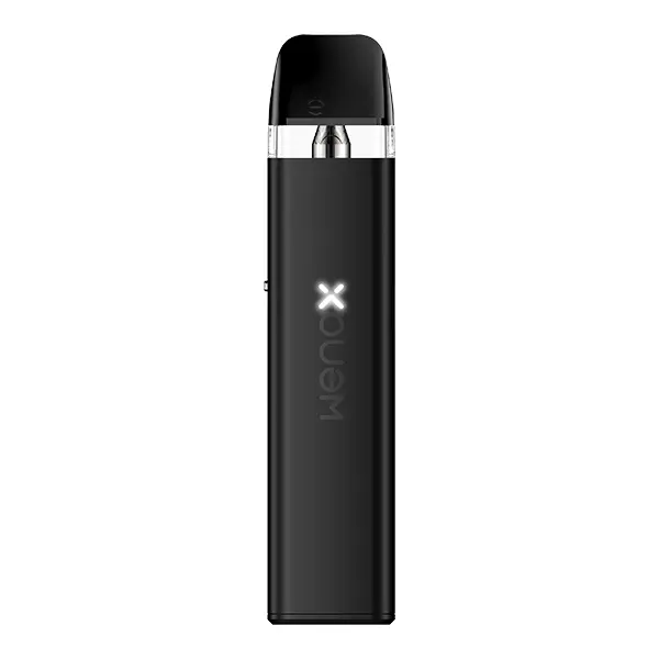 GeekVape Wenax Q Mini Kit in Schwarz – schlankes Pod-System mit aufgestecktem Pod, Frontansicht