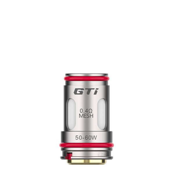 Vaporesso GTI Mesh Coil Verdampferkopf 0.4 Ohm, einzelne silberne Spule mit rotem Ring, 50-80W