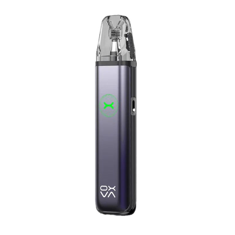 Oxva Xlim Go 2 Pod Kit in Dunkelblau, Frontansicht mit OXVA-Logo und LED-Anzeige