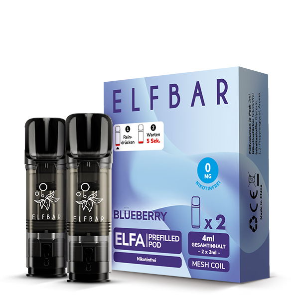 2x Elfbar Elfa Prefilled Pod - Blueberry 0mg/ml