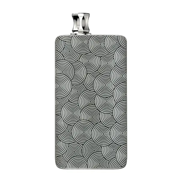 DotMod dotPod Max Kit Ripple Edition in Silbergrau mit geometrischem Wellenmuster, Seitenansicht