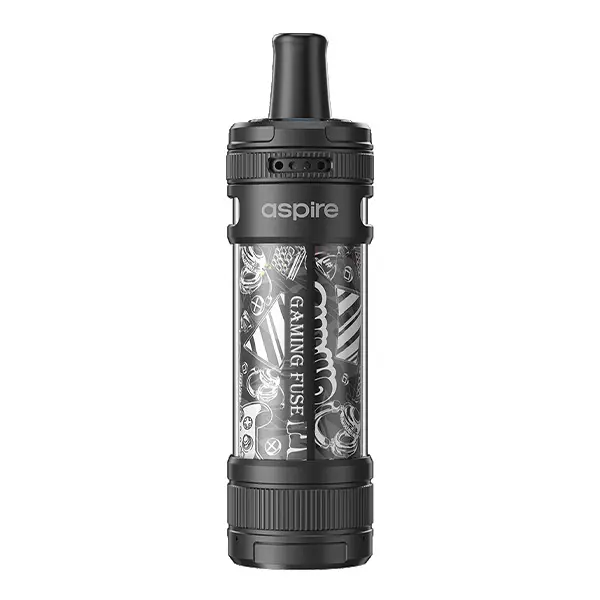 Aspire Magnum Nano Pod Kit in Schwarz mit weißem Blumen- und Tattoo-Muster, transparenter Tank