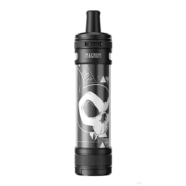 Aspire Magnum Pod Kit in Schwarz mit Totenkopf-Graffiti-Design, Frontansicht