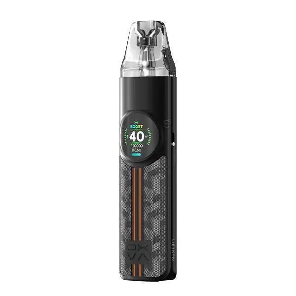 Oxva NeXlim Pod Kit in Schwarz-Orange mit Carbon-Optik und rundem 40W-Display