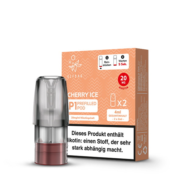 2x Elfbar MATE500 P1 Pod - Cherry Ice 20mg/ml