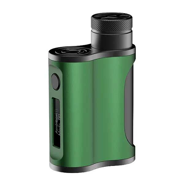 Ambition Mods Morer SBS Mod Akkuträger in Grün, kompakte Box-Mod-Form, Frontansicht